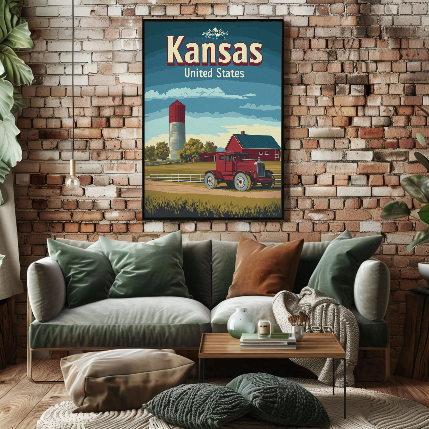 Kansas Farm Truck Vintage Poster