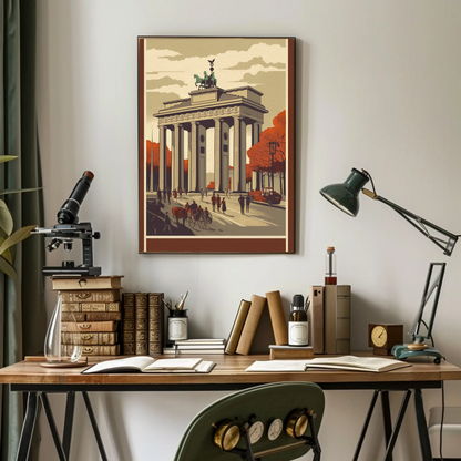 Brandenburg Gate Berlin Autumn Scene Travel Poster