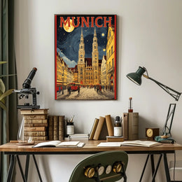 Munich Nightscape Poster