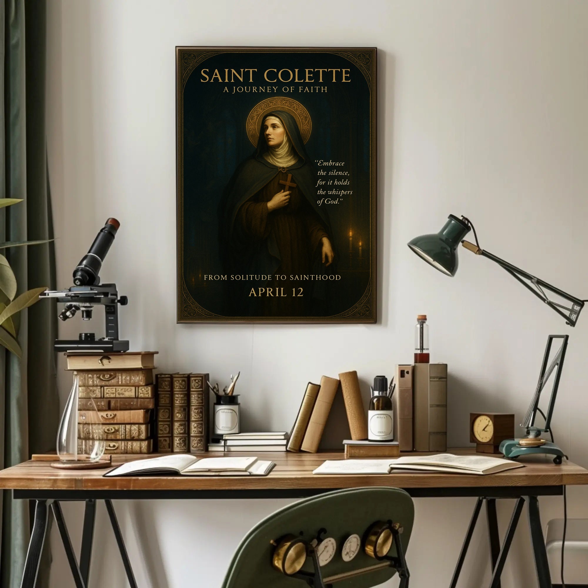 Saint Colette Poster Vintage Religious Wall Art