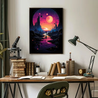 Celestial Fantasy Realm Surreal Art Poster