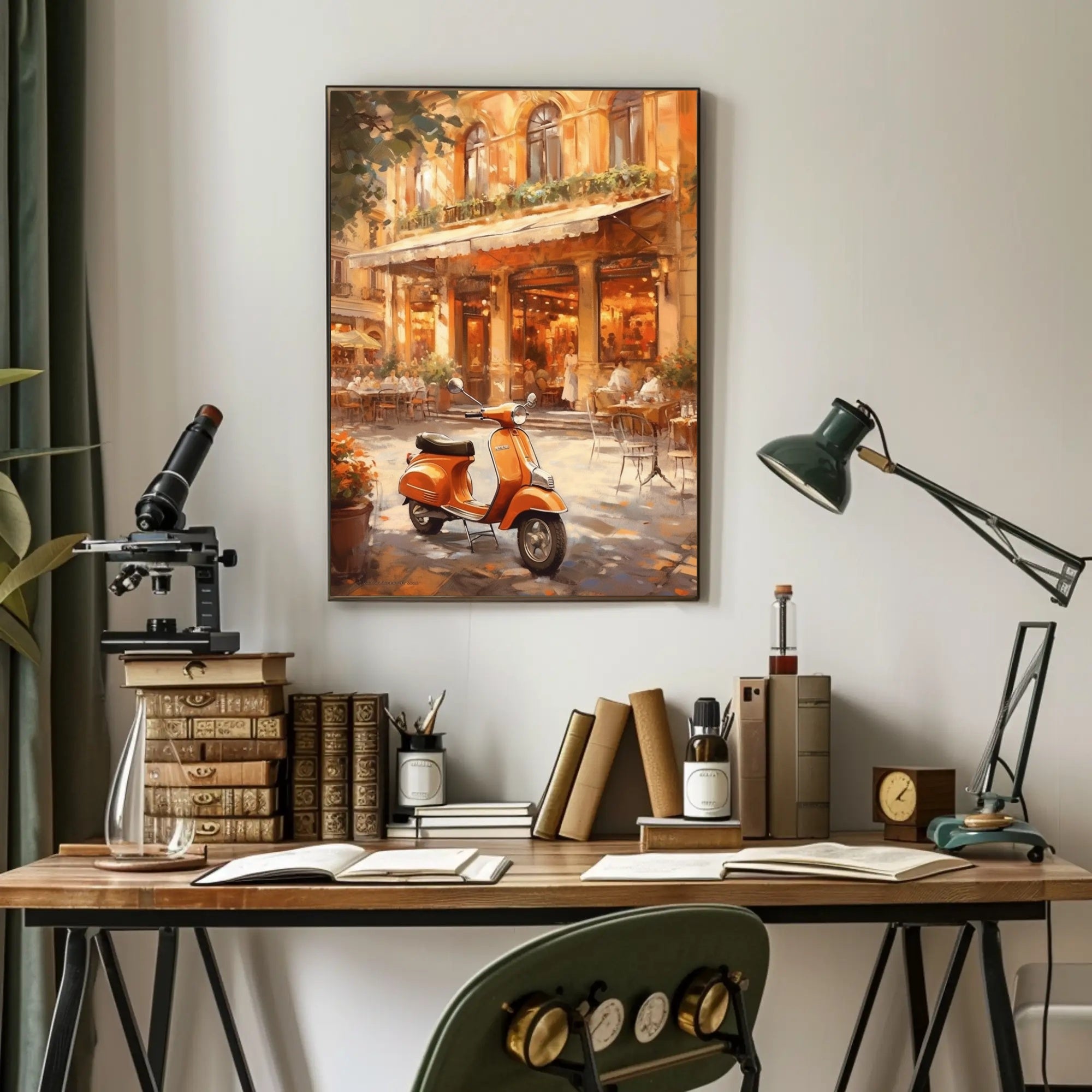 Vintage Charm in an Italian Café Poster