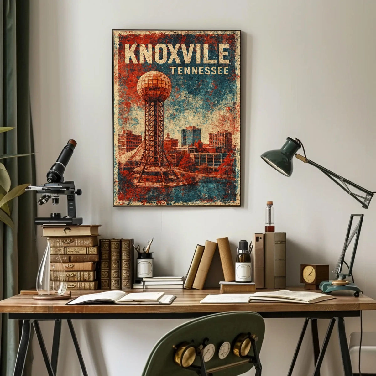 Knoxville Cityscape Realism Wanderlust Poster