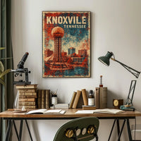 Knoxville Cityscape Realism Wanderlust Poster