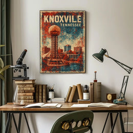 Knoxville Cityscape Realism Wanderlust Poster