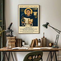 Saint Albert Wisdom Vintage Educational or Infographic Poster