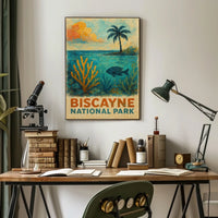 Biscayne National Park Seaside Escape Wanderlust Decor Lovers Vibrant Seascape Poster