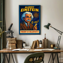 Einstein Relativity Vintage Science Wanderlust Poster