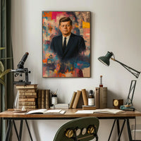 JFK Artistic Vibrant Portrait Abstract, Artistic, or Pop Culture Poster