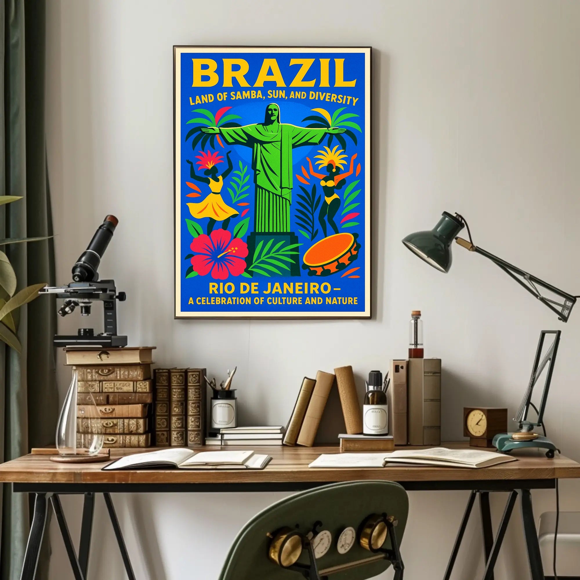 Brazil Land of Samba, Sun, and Diversity Poster