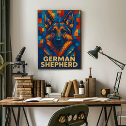 German Shepherd Mosaic Art Poster