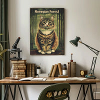 Norwegian Forest Cat Portrait Art Print Decor Poster