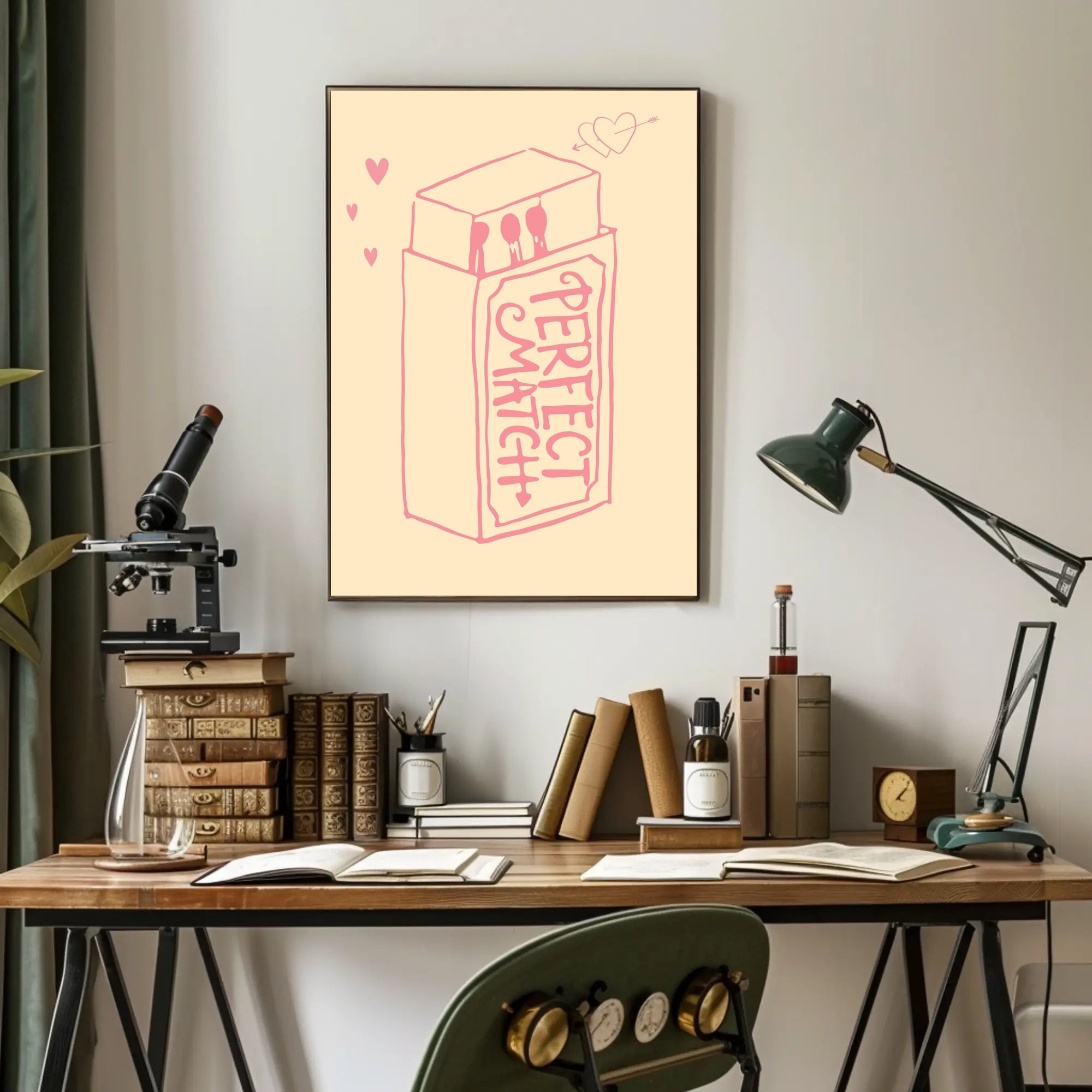 Perfect Match: Love Romance Minimalist Design Artistic Poster PosterGoat