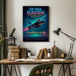 EF-111A Raven Retro-Futuristic Military Aviation Poster