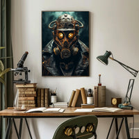 Steampunk Gas Mask Dystopian Futuristic Sci-Fi Poster