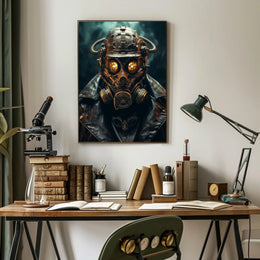 Steampunk Gas Mask Dystopian Futuristic Sci-Fi Poster