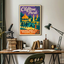 Clifton Park Nostalgia Poster Vintage Riverside Wall Art