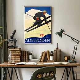 Swiss Alps Ski Adventure: Vintage Travel Poster PosterGoat