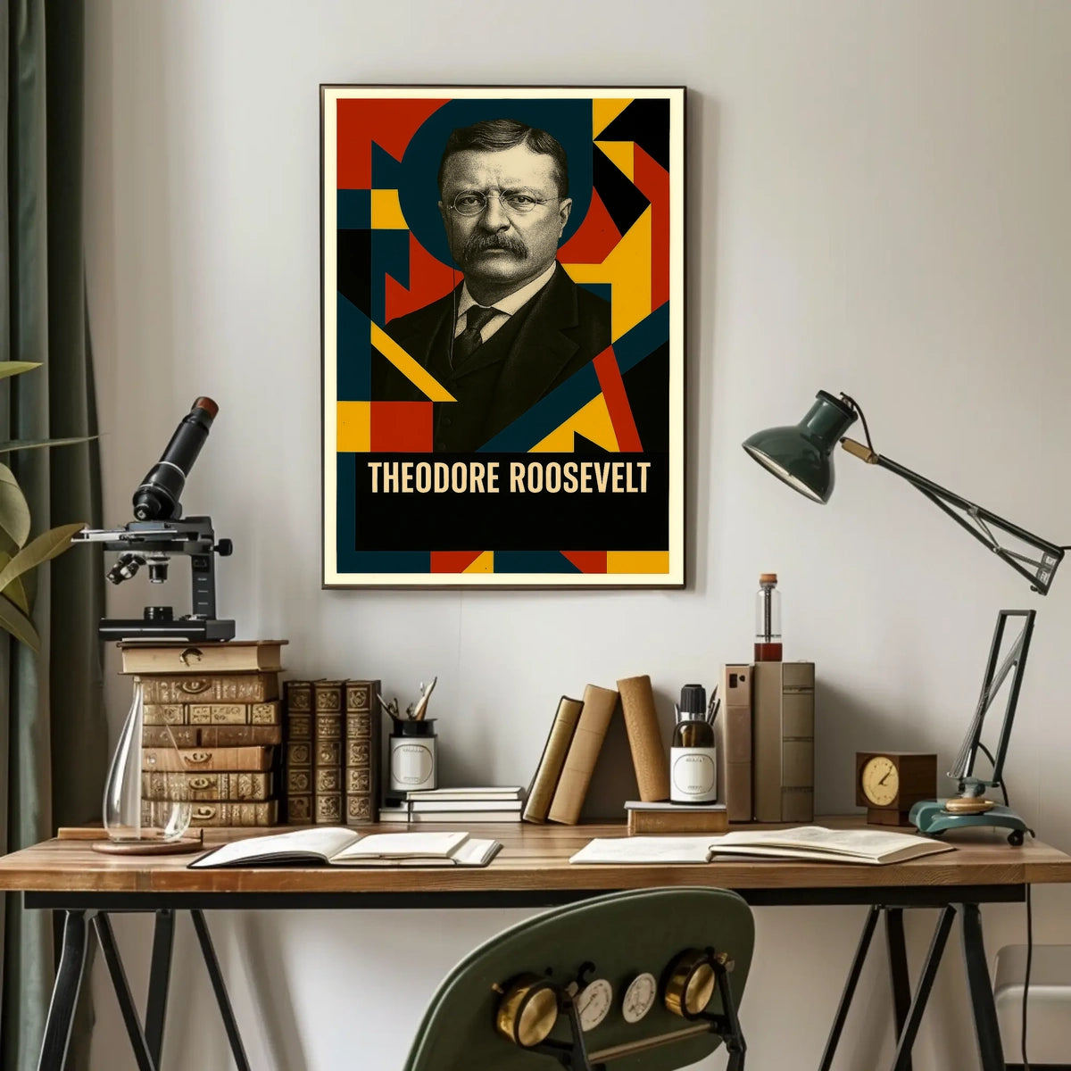 Theodore Roosevelt 26th President of the United States Abstract Pop Poster