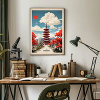 Hiroshima Vintage Travel Poster in Japanese Aesthetic