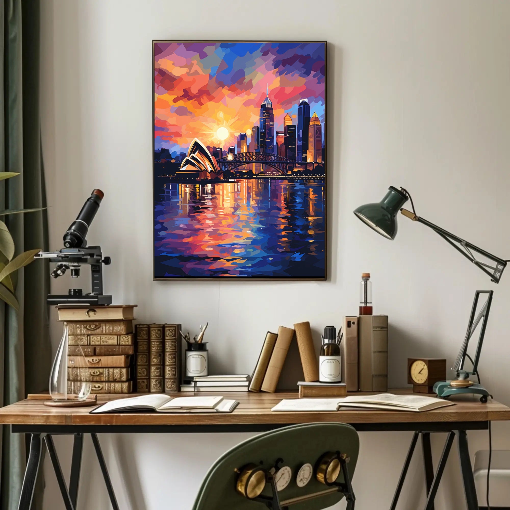 Sydney at Sunset Vibrant Cityscape Travel Poster