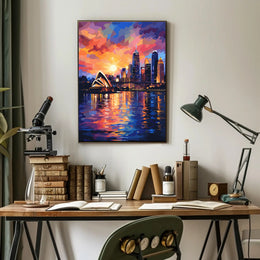 Sydney at Sunset Vibrant Cityscape Travel Poster