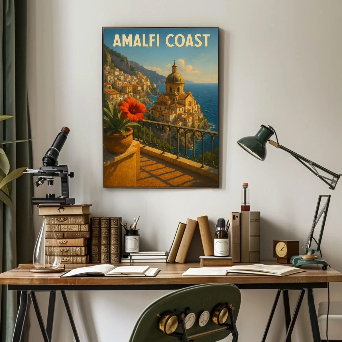 Amalfi Coast Poster Wall Art for Coastal Home Decor