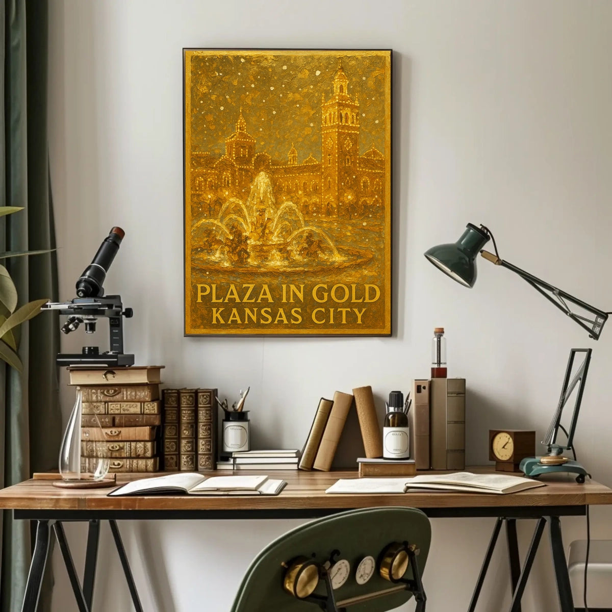 Plaza In Gold Kansas City Poster