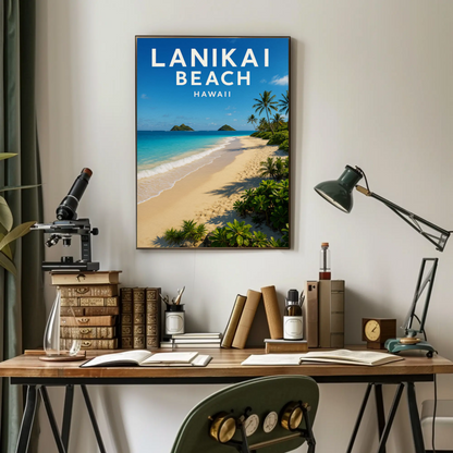 Lanikai Beach Hawaii Turquoise Waters Scenic Poster