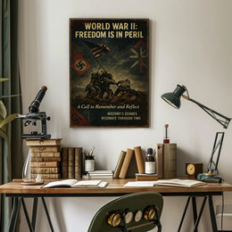 World War II Vintage Propaganda Patriotic Reflection Poster