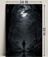 Moonlit Journey Through The Forest Poster