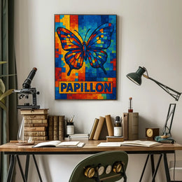 Papillon Mosaic Art Poster