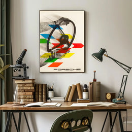 Porsche Steering Wheel Art Poster