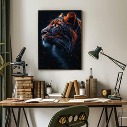 Majestic Tiger In The Night Poster