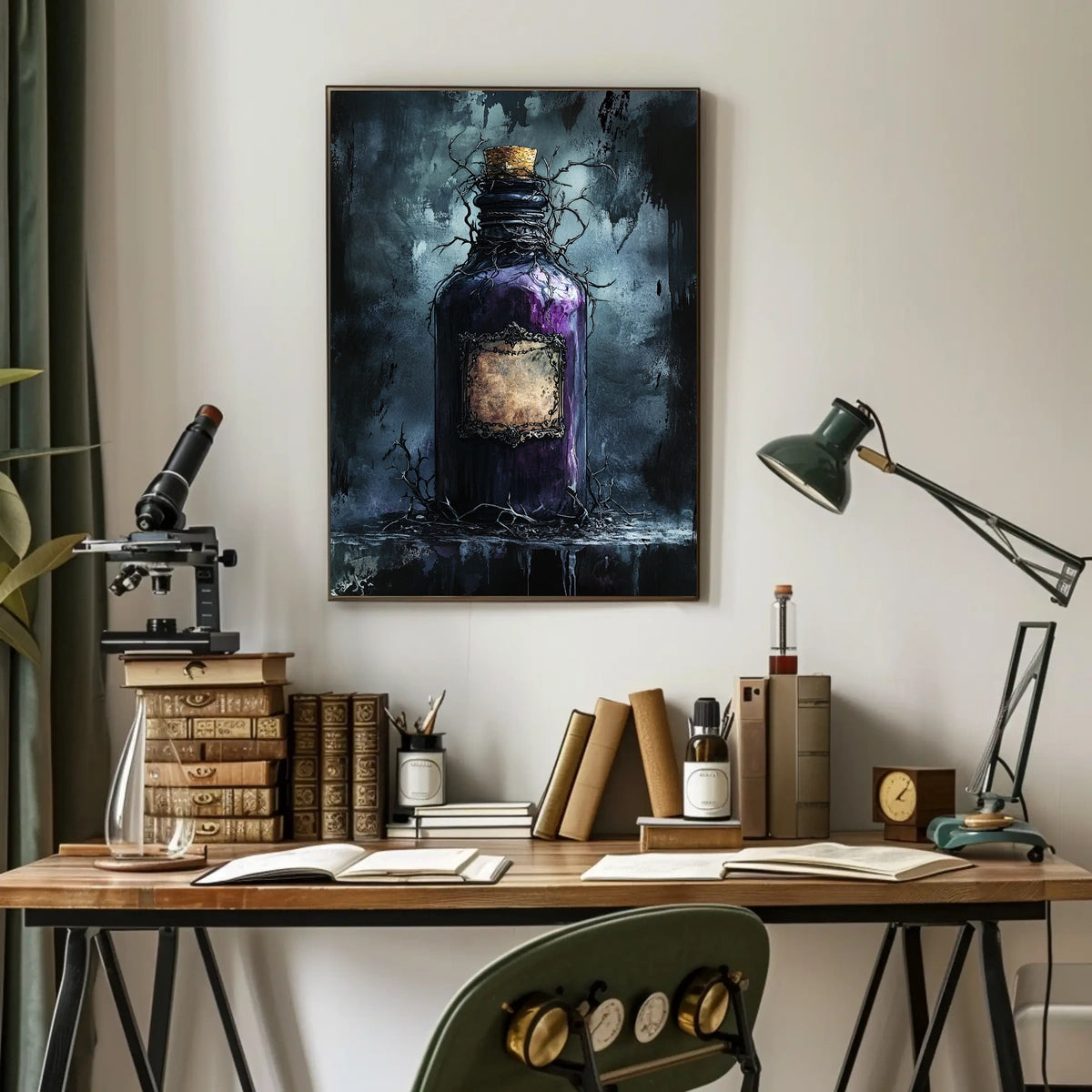 Mysterious Bottle Dark Fantasy Poster