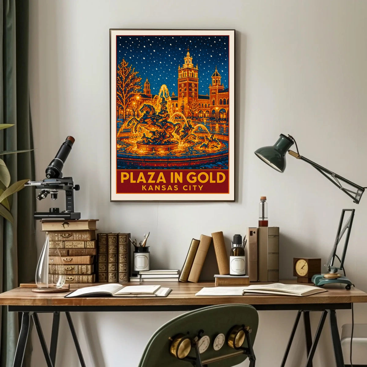 Plaza In Gold Kansas City Poster