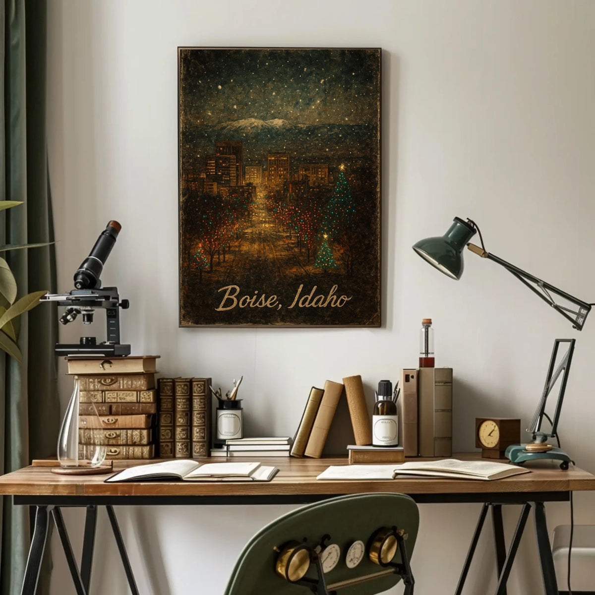 Winter Night In Boise, Idaho Poster