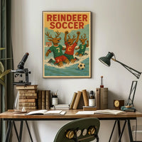 Reindeer Soccer Celebration Poster