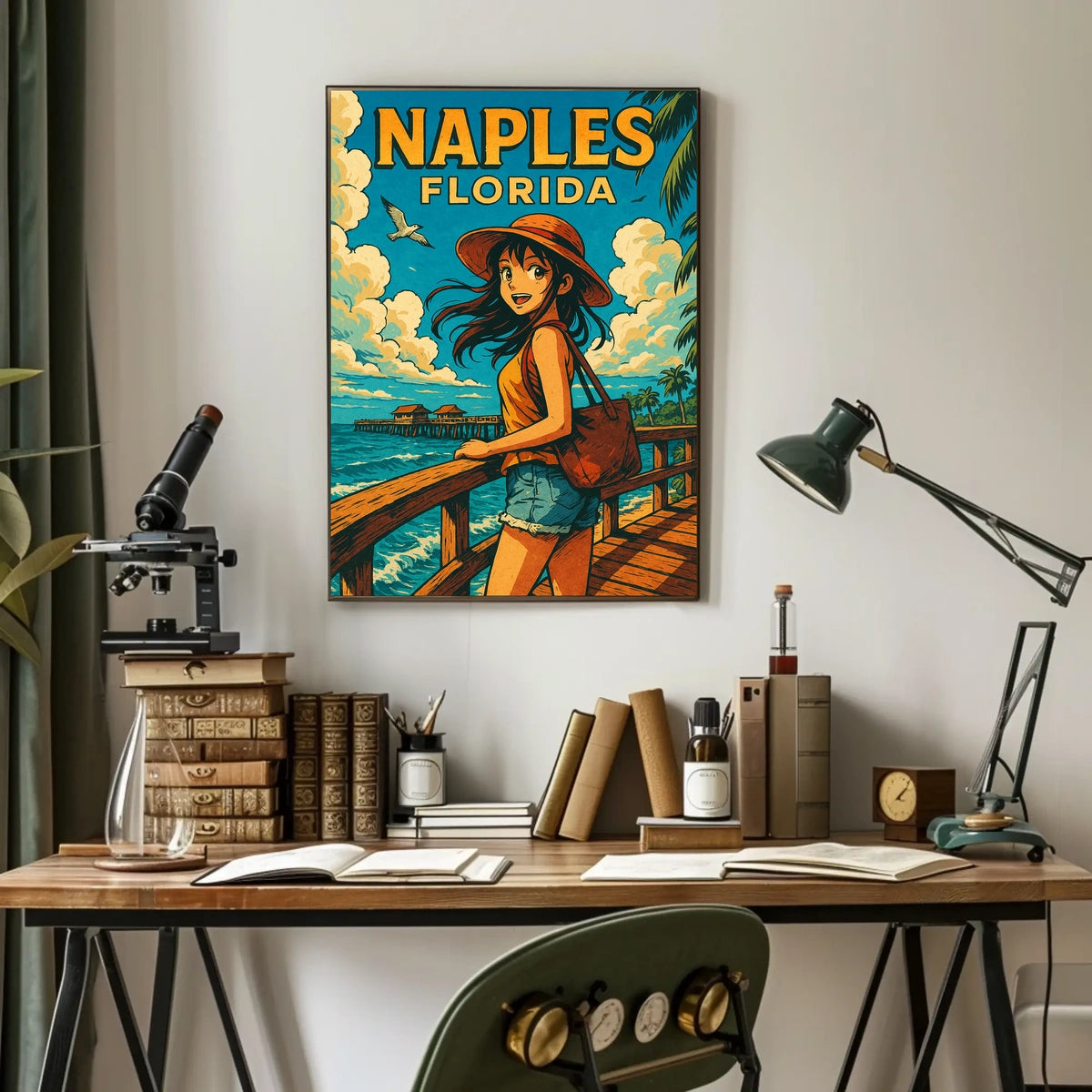 Naples Florida Adventure Poster Coastal Wall Art Decor