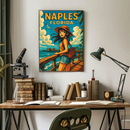 Naples Florida Adventure Poster Coastal Wall Art Decor