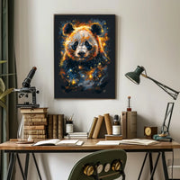 Vivid Abstract Cosmic Panda Animal Poster