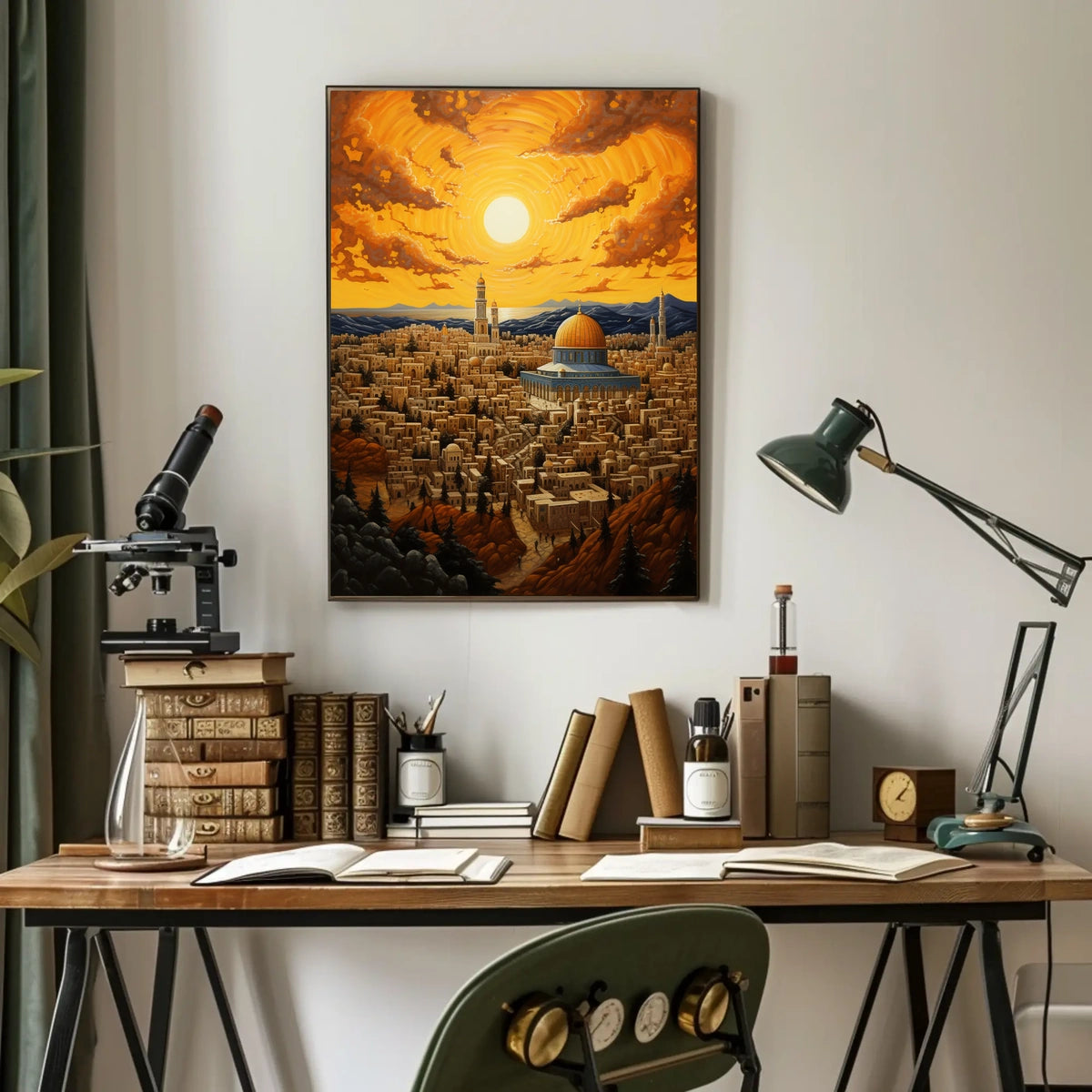 Golden Dome Cityscape in Jerusalem Cultural or Heritage Poster