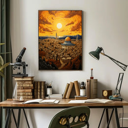 Golden Dome Cityscape in Jerusalem Cultural or Heritage Poster