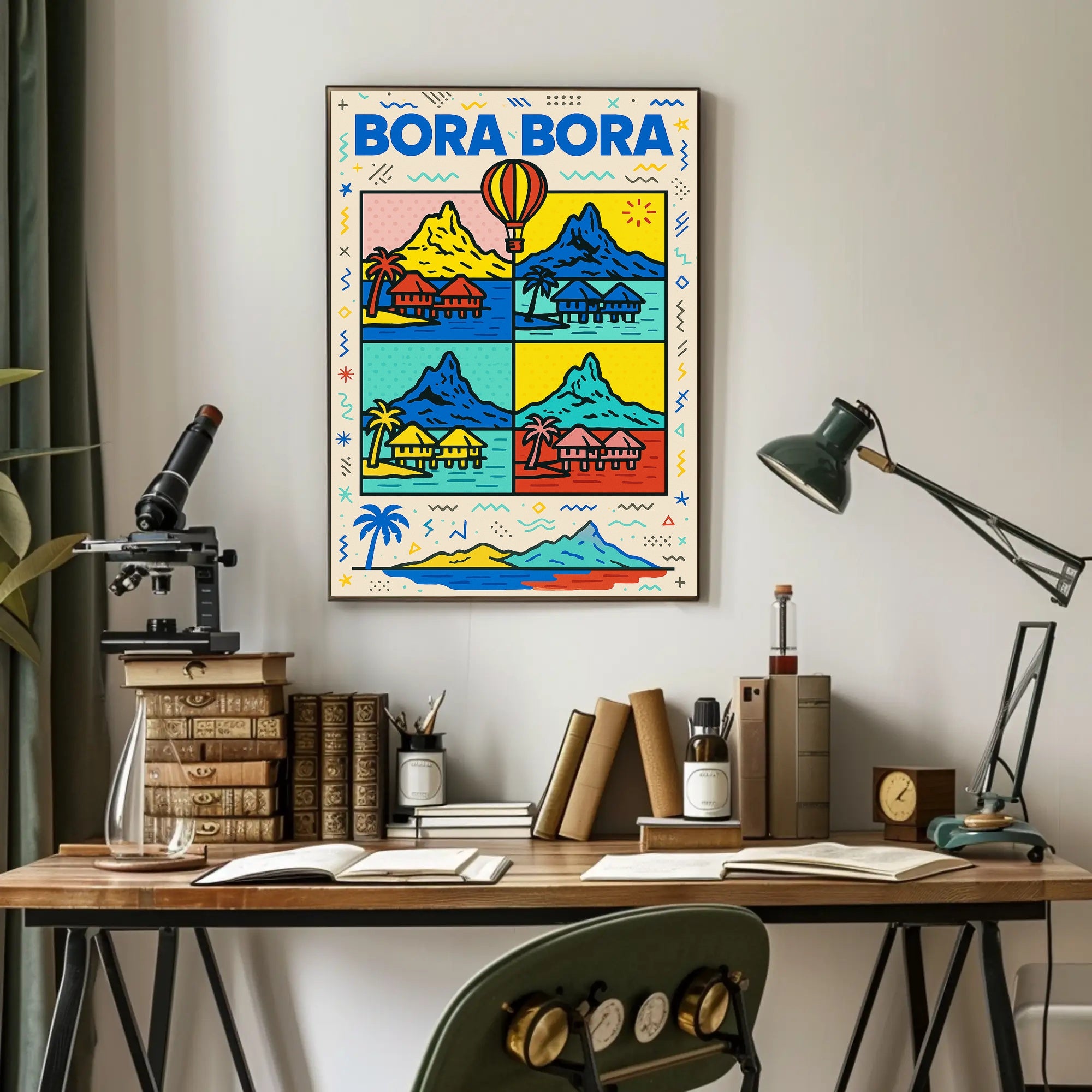 Tropical Bora Bora Pop Art Travel Poster PosterGoat