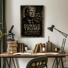 Donald Trump Charcoal Portrait: Historical or Presidential Poster
