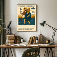 Saint Christopher Vintage Iconography in Mythology Poster