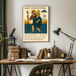 Saint Christopher Vintage Iconography in Mythology Poster