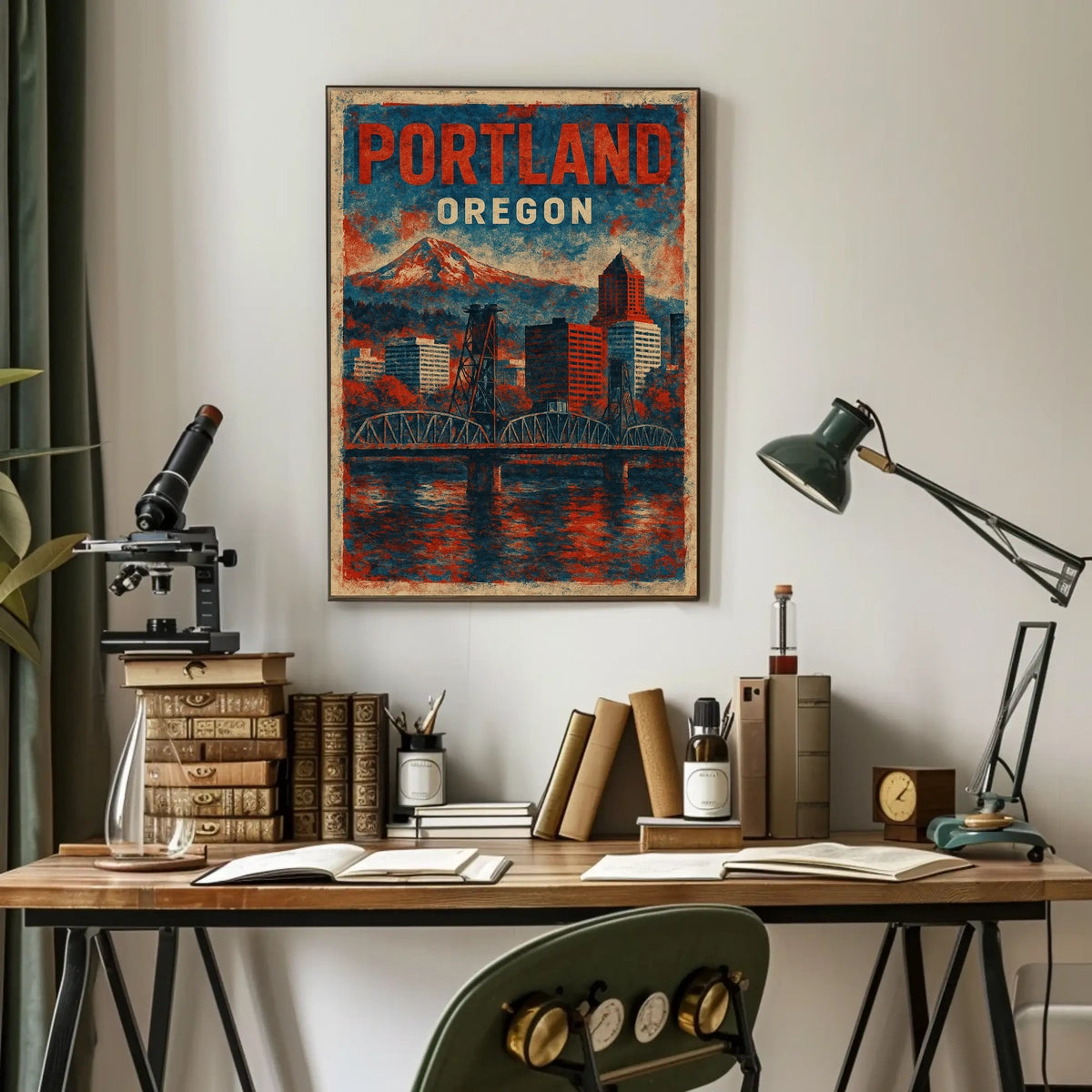 Portland Cityscape Minimalist Urban Photography Poster