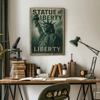 Statue of Liberty Vintage Heritage Cultural or Heritage Poster PosterGoat