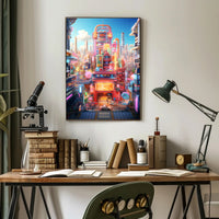 Neon Cityscape Poster